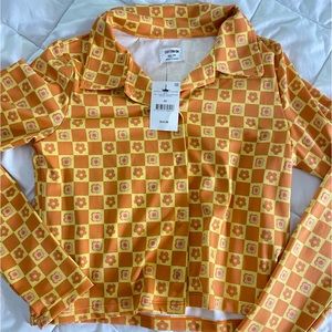 Cotton On Long Sleeve Cropped Size Xs Yellow and Orange